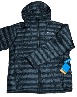 0221-CHAQUETA PLUMAS AZUL COLUMBA HOMBRE TALLA L CHAQUETA 700 PLUMAS NEGRA CON CAPUCHA COLUMBIA HOMBRE TALLA L