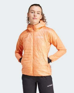 0622-CHAQUETA ADIDAS TERREX MUJER TALLA M-L CHAQUETA NARANJA ADIDAS TERREX CON CAPUCHA MUJER