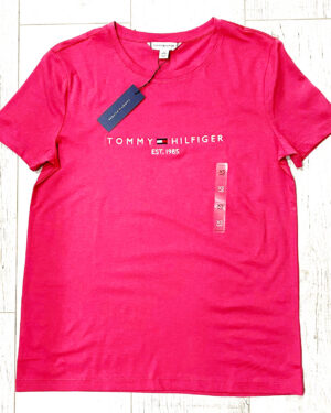 POLERA TOMMY HILFIGER ROJA LOGO BORDADO MUJER TALLA M-L