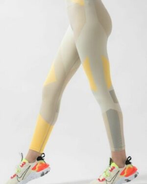 0761-1-CALZA NIKE PRO MUJER TALLA XS CALZAS NIKE TEJIDA TONOS AMARILLOS PRO MUJER TALLA XS-S