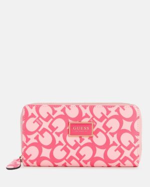 BILLETERA ROSADA CON DISEÑO GRANDE GUESS MUJER BILLETERA ROSADA CON DISEÑO GRANDE GUESS MUJER