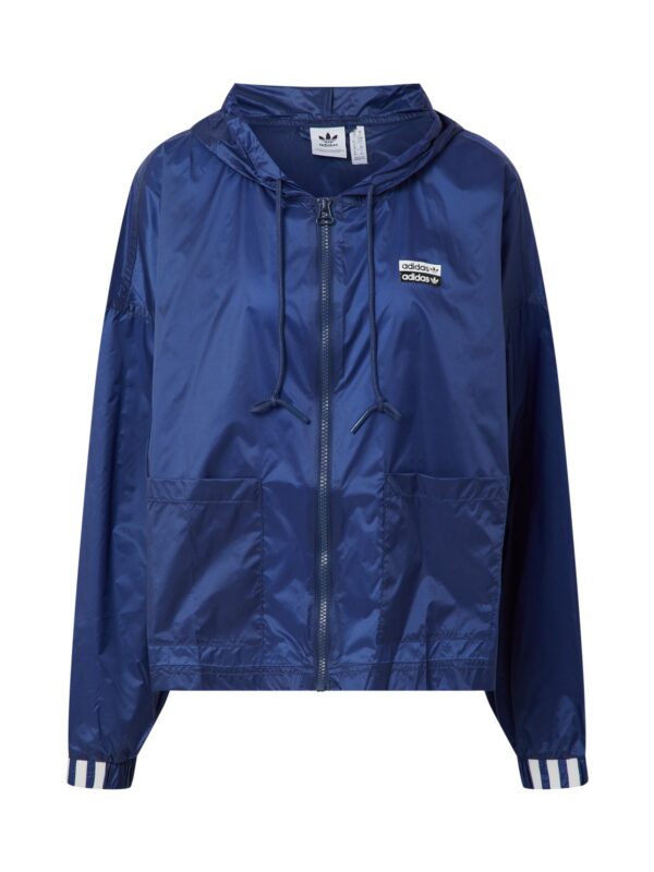 CORTAVIENTO ADIDAS ORIGINAL AZUL CON CAPUCHA MUJER TALLA S