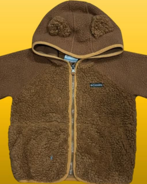 POLAR CAFÉ PELODUTIO CON OREJAS NIÑOS COLUMBIA TALLA 3 AÑOS POLAR CAFÉ PELUDITO CON OREJAS NIÑOS COLUMBIA