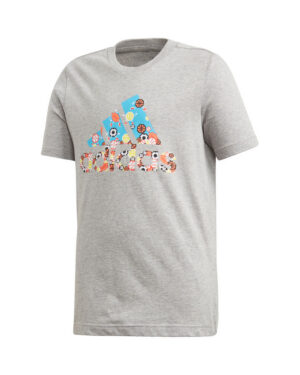 POLERA ADIDAS GRIS NIÑO GAMEBROS TALLA 7 A 8 AÑOS-9 A 10 AÑOS POLERA ADIDAS GRIS NIÑO GAMEBROS