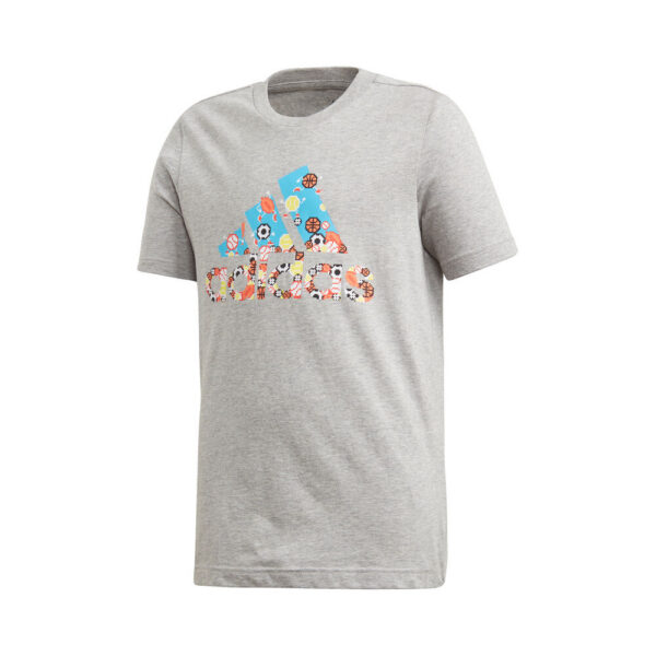 POLERA ADIDAS GRIS NIÑO GAMEBROS TALLA 7 A 8 AÑOS-9 A 10 AÑOS POLERA ADIDAS GRIS NIÑO GAMEBROS
