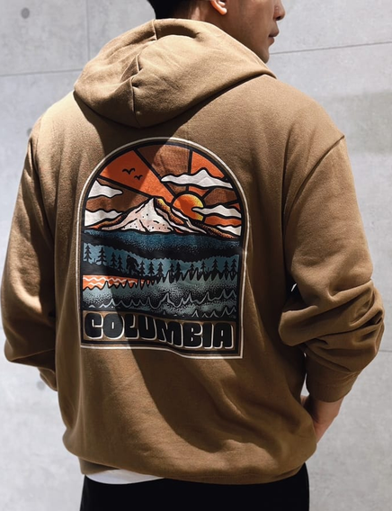 POLERON CAFE CANGURO COLUMBIA HOMBRE TALLA M