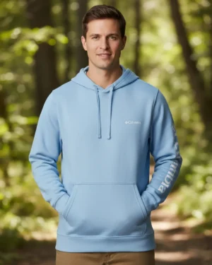 POLERON CELESTE CANGURO COLUMBIA HOMBRE TALLA XXL