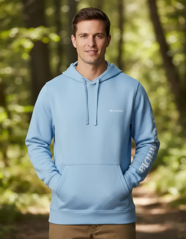 POLERON CELESTE CANGURO COLUMBIA HOMBRE TALLA XXL