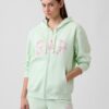 POLERON GAP VERDE CON CAPUCHA LETRAS FLOREADAS MUJER TALLA M POLERON GAP VERDE CON CAPUCHA LETRAS FLOREADAS MUJER