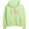 POLERON GAP VERDE CON CAPUCHA LETRAS FLOREADAS MUJER TALLA M-L POLERON GAP VERDE CON CAPUCHA LETRAS FLOREADAS MUJER