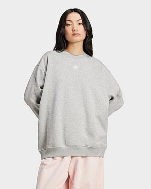 POLERON GRIS CUELLO REDONDO ADIDAS ORIGINALS MUJER TALLA XL
