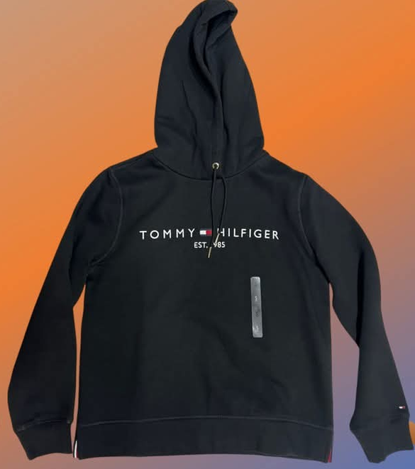POLERON NEGRO CAPUCHA TOMMY HILFIGER TALLA L-XXL POLERON NEGRO CAPUCHA TOMMY HILFIGER