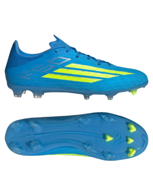 ZAPATOS DE FUTBOL ADIDAS F50 SEMIPRO CELESTE CON AMARILLO