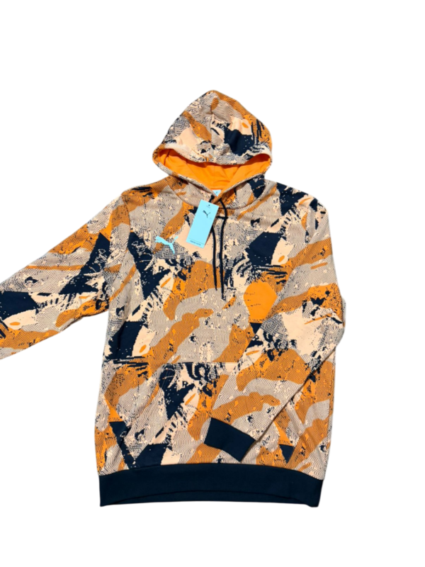 POLERON CON CAPUCHA PUMA NARANJO CON NEGRO HOMBRE POLERON CON CAPUCHA PUMA NARANJO CON NEGRO HOMBRE
