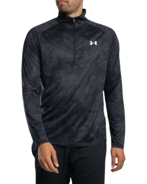 POLERON MEDIO CIERRE RUNNING UNDER ARMOUR NEGRO HOMBRE