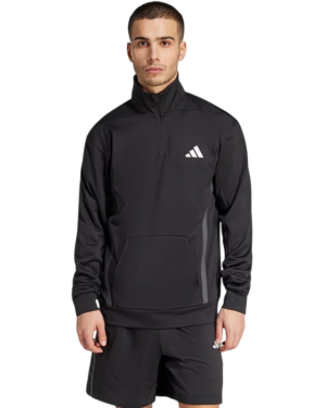POLERON RUNNING MEDIO CIERRE ADIDAS GAME & GO NEGRO HOMBRE