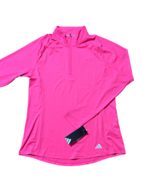 POLERON RUNNING MEDIO CIERRE ADIDAS ROSADO MUJER