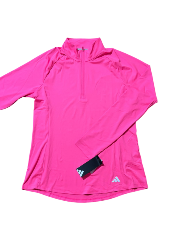 PRIMERA CAPA MEDIO CIERRE ADIDAS ROSADA MUJER POLERON RUNNING MEDIO CIERRE ADIDAS ROSADO MUJER
