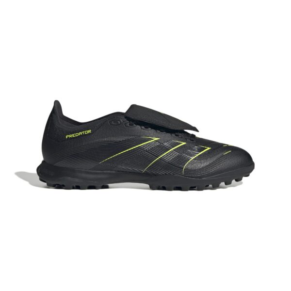 ZAPATILLAS DE FUTBOL NEGRAS CON LINEAS FLUORECENTES ADIDAS PREDATOR LEAGUE FT TF